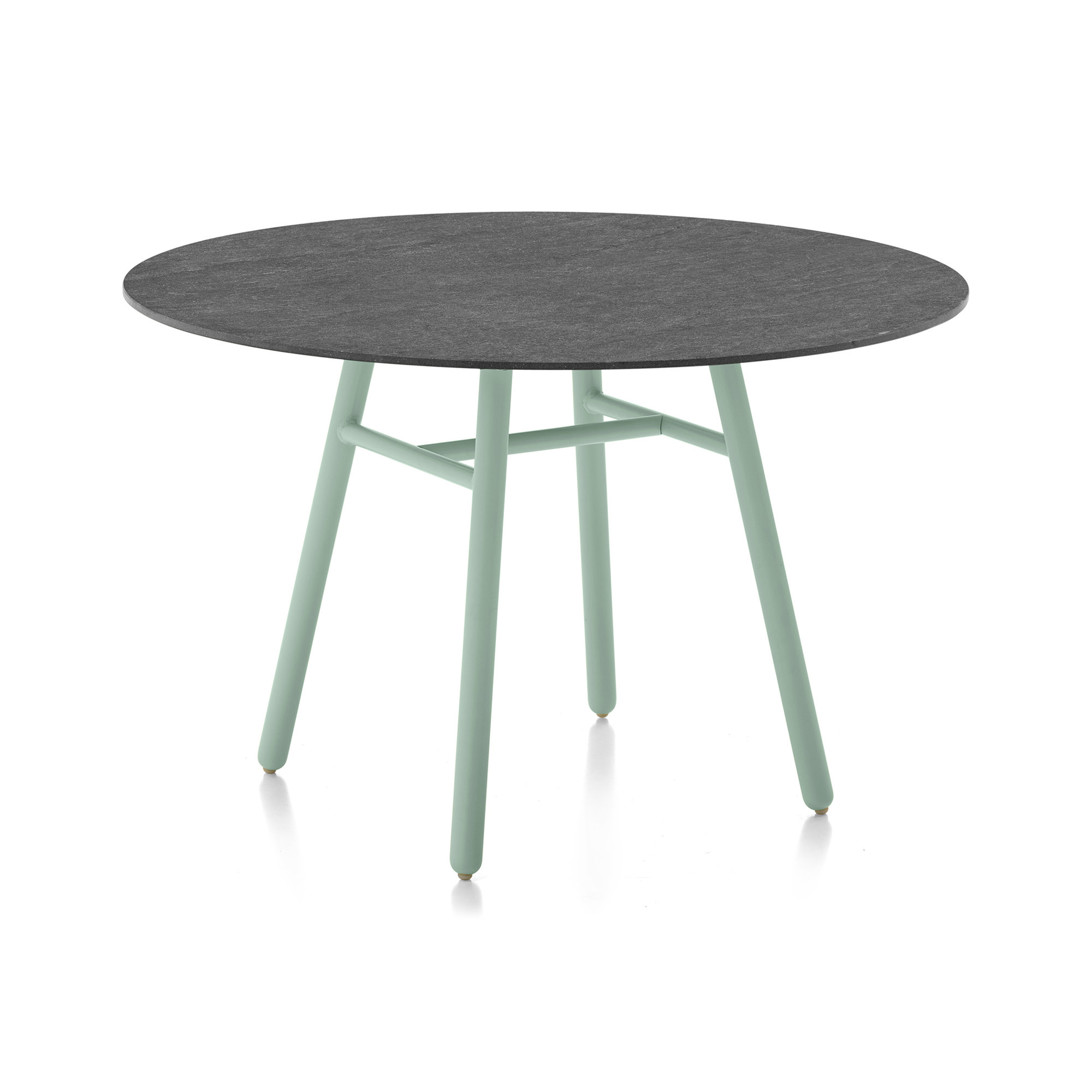 Yo! Bistro Table with Metal Legs, Cardoso Black, Matt Thyme Green