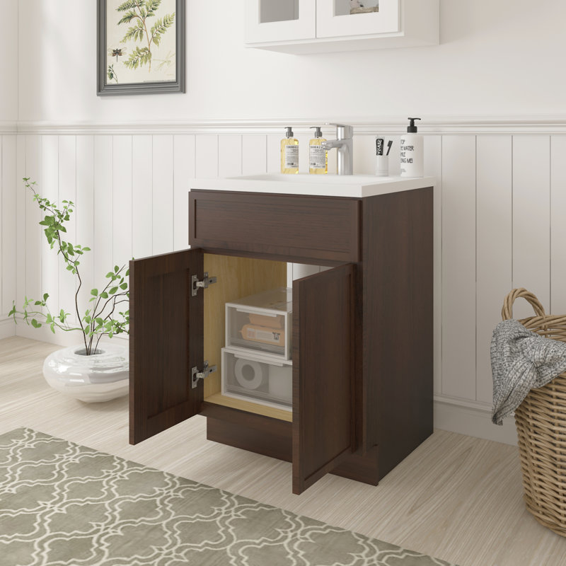 Base de meuble-lavabo simple 24 po seulement, Brun