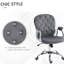 Chaise de bureau pivotante en polyester avec support lombaire, hauteur réglable, roulettes-446594458