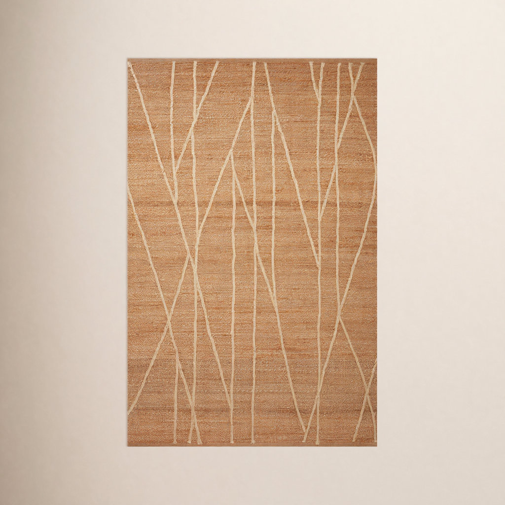 Albemarie Natural Ivory Hand-Woven Jute Rug, Rectangle 3'6" x 5'6"