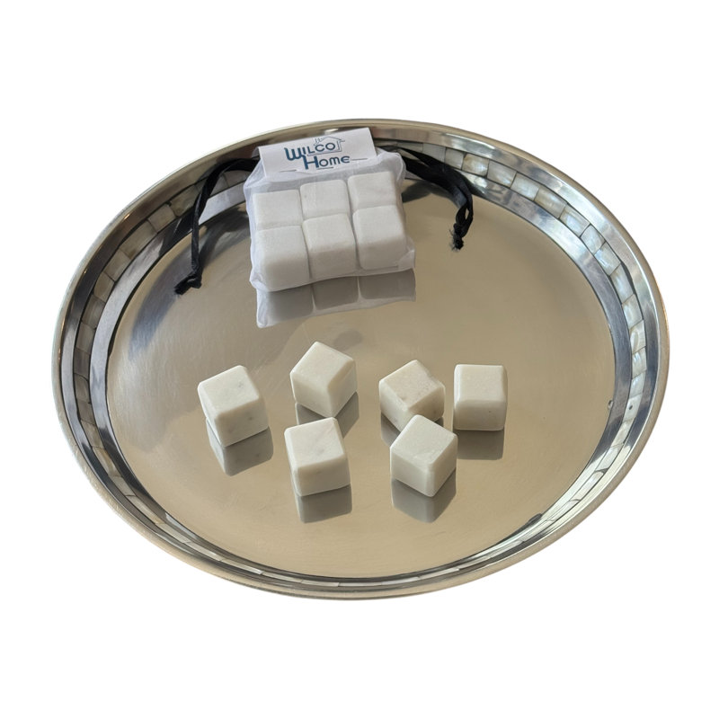 Ensemble de 6 cubes refroidisseurs de marbre de 1 pouce - Blanc