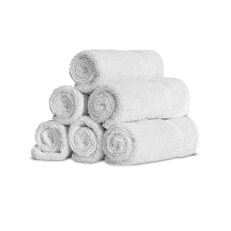  Ensemble de débarbouillette 100% coton turc Hamptons Luxury, Blanc