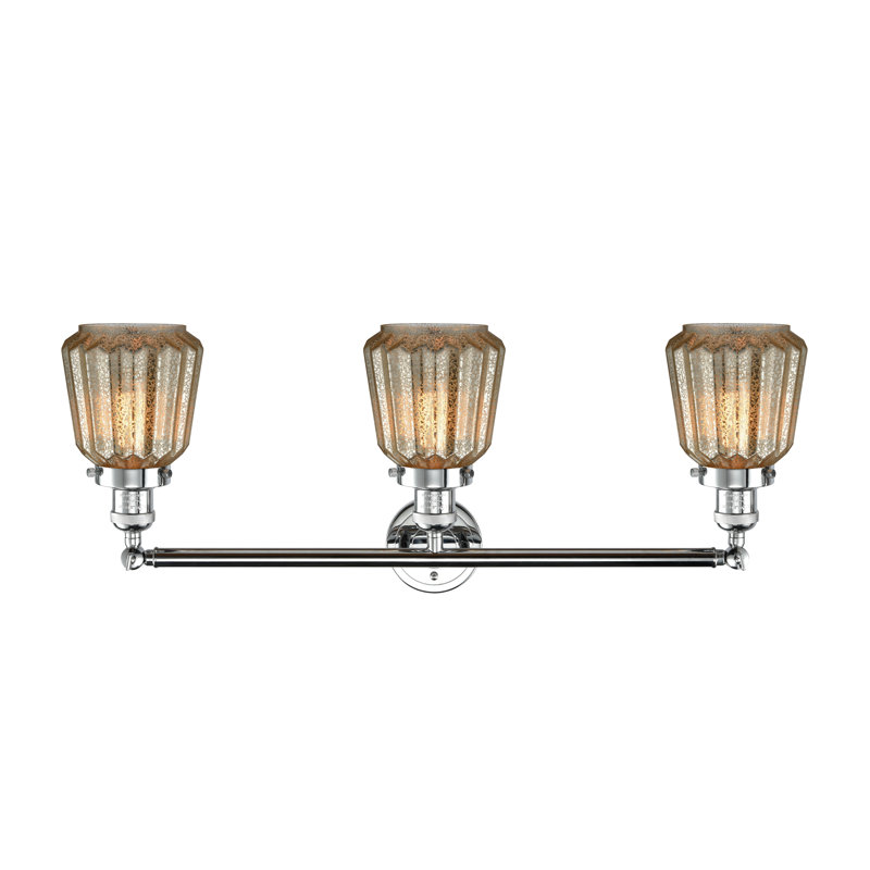Éclairage pour meuble-lavabo 3 lumières à intensité réglable Vinson, Chrome poli, Mercure