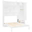 Grand lit mural peu encombrant, avec trois armoires suspendues, une armoire latérale et un lit confortable pour dormir en blanc, tiroirs de rangement, support de matelas