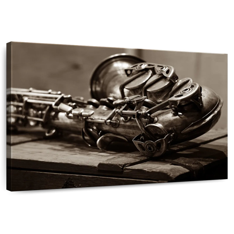 Abarca Sepia Saxophone, 26" H x 39" W