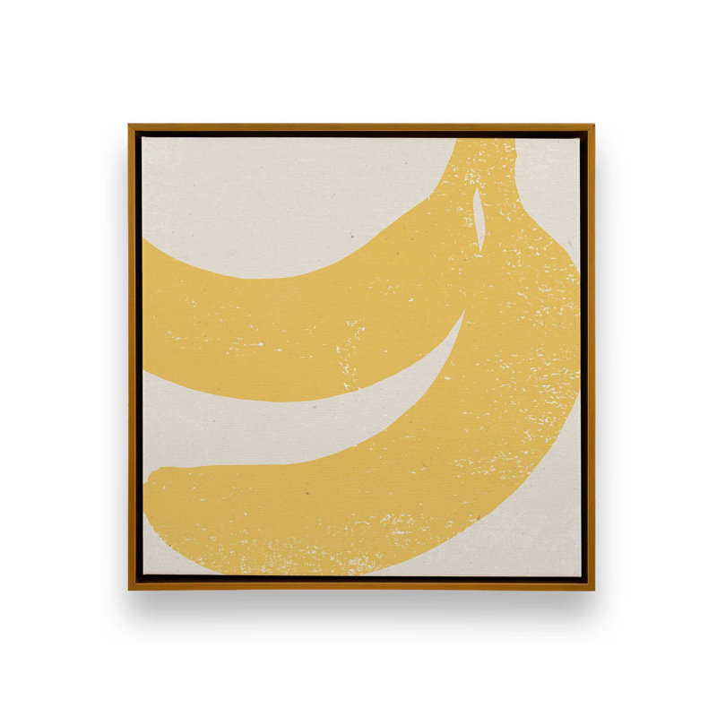 Essence de banane, reproduction sur toile, Cadre flottant or poli, H 16,75 po x l 16,75 po x P 1,75 po