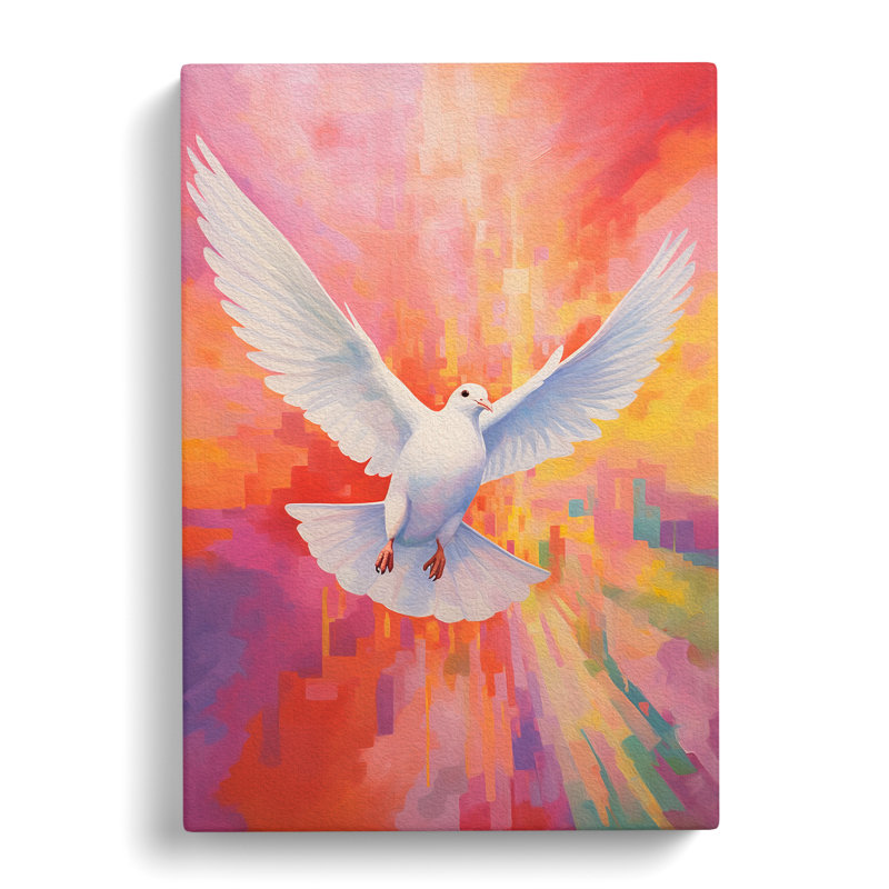 Dove Bird Colour Field - Wrapped Canvas, 50cm H x 35cm W x 3cm D