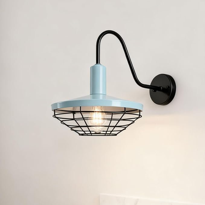 Applique murale moderne avec cage grillagée, Vert clair