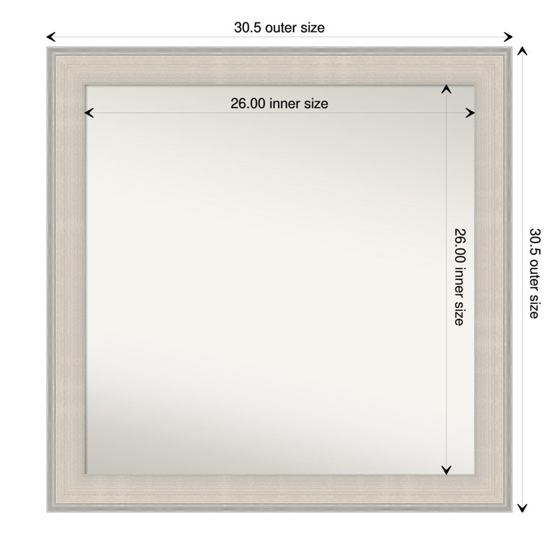 Miroir mural Eassa, 30,5 po x 30,5 po, Carré