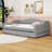 Twin XL Linen Upholstered Daybed with LED Lighting and Dual Storage Drawers-783720433