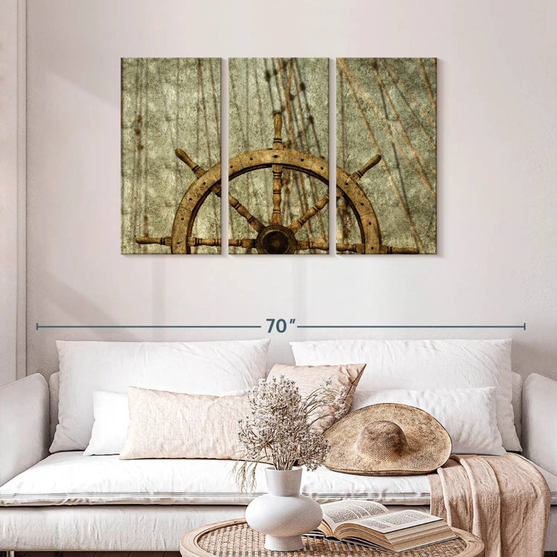 Ancienne roue de bateau Aletra, H 28 po x l 45 po