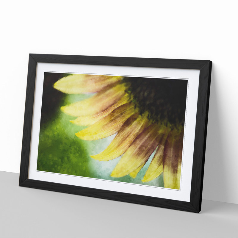 Sunflower Vol.1 - Picture Frame Painting, 48cm H x 65cm W x 2cm D, Black Framed