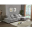 Canapé modulaire moderne avec console, port de charge USB, lampe de lecture, porte-gobelet, gris clair-1393881593