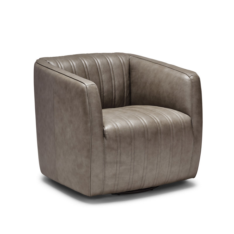 Fauteuil pivotant en cuir fleur 31 "W 31"