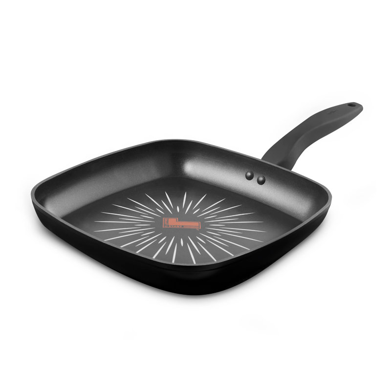 Tower T800307 SmartStart Forged 26cm Aluminium Grill Pan with Aeroglide Pro Non-Stick Coating, Induction Compatible