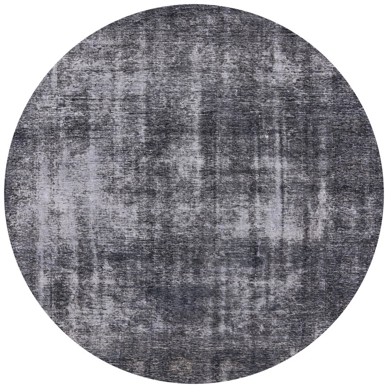 Tapis gris foncé, Rond 5 pi