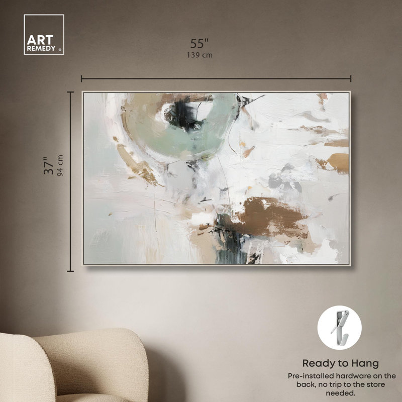 "Misty Forms I", reproduction d'art sur toile par Art Remedy, cadre argenté, 54 x 36, H 37 po x l 55 po, Cadre argenté