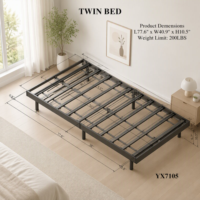 Lit plateforme flottant Modern, Twin