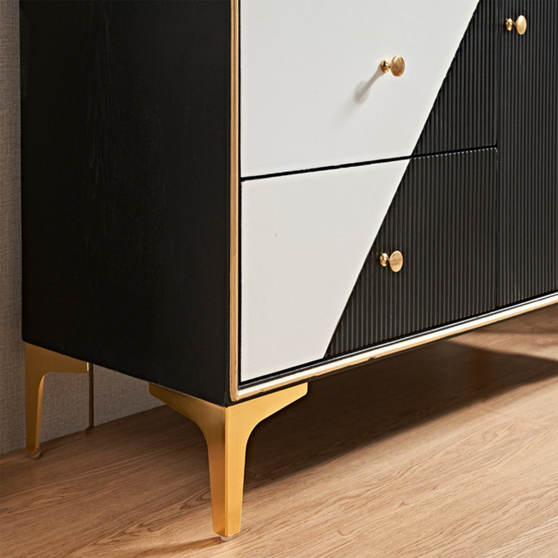 Buffet décoratif italien noir et blanc minimaliste