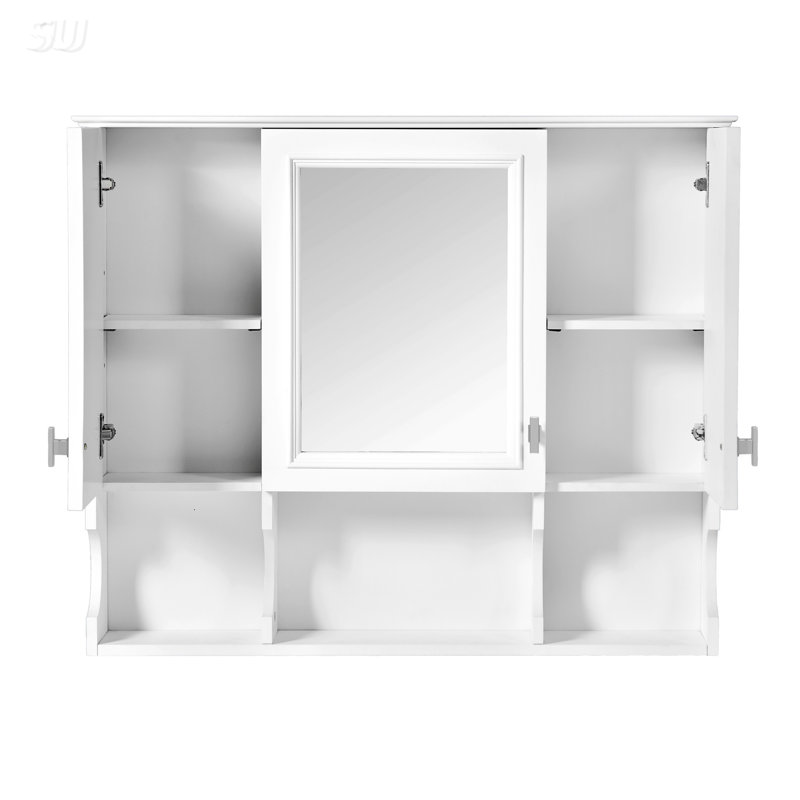 35'' X 28'' Wall Mounted Bathroom Medicine Cabinet With Mirror And Adjustable Shelves, Modern Storage Solution For Bathrooms And Bedrooms