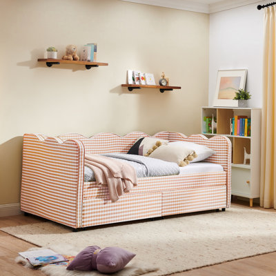 Lit simple Joann avec deux tiroirs de rangement et port USB