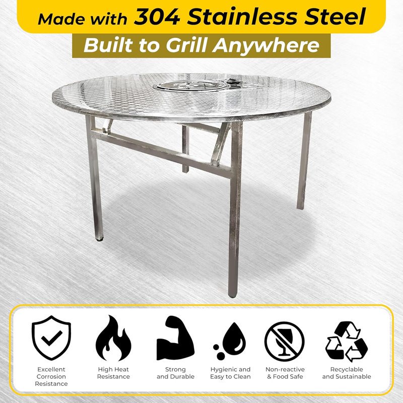 Ensemble de grande table de barbecue 43,5 "X 30"