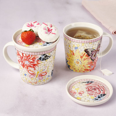 Ensemble de 2 tasses à couvercle en mosaïque Dolly Parton
