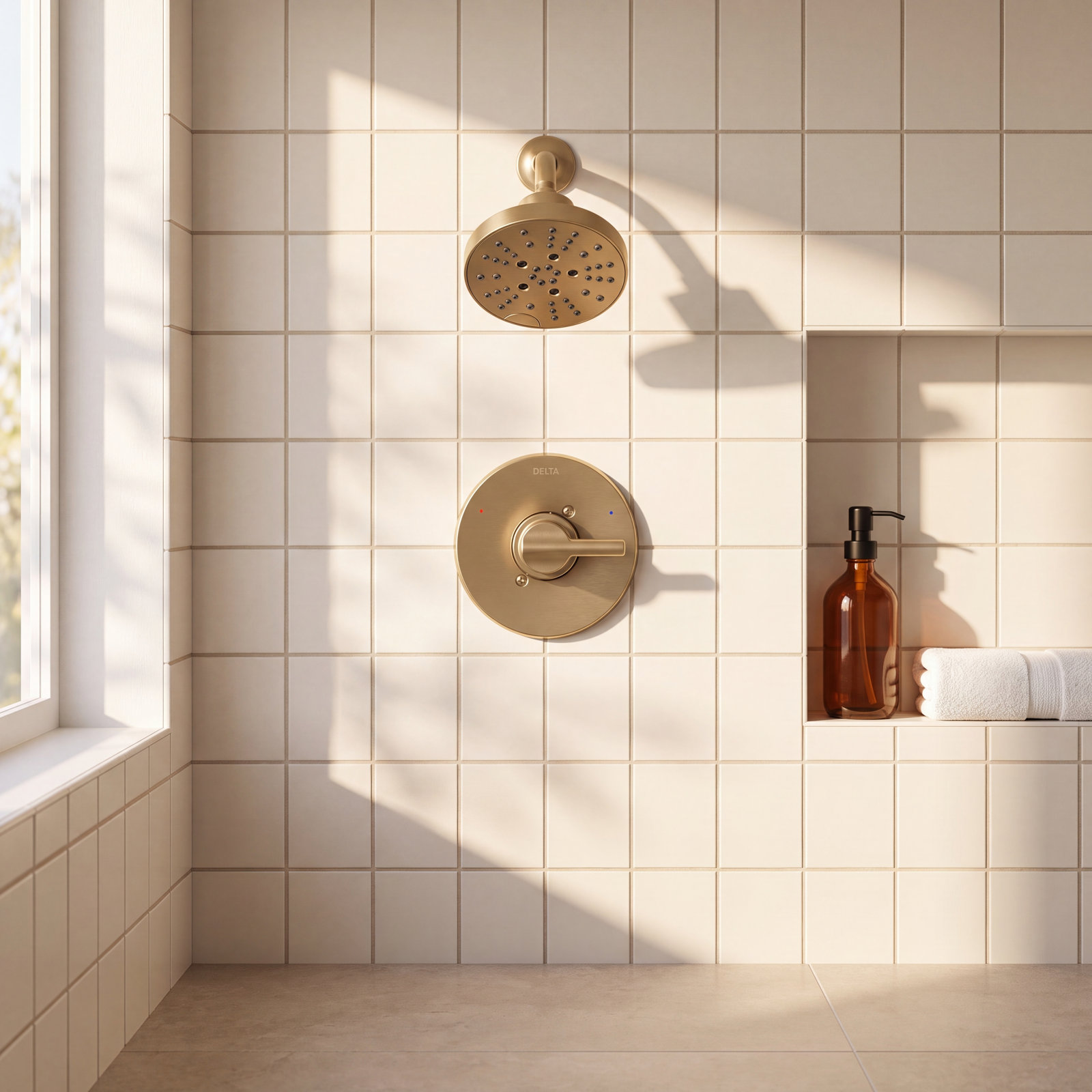 Nicoli Single-Function Shower Faucet Set, Champagne Bronze