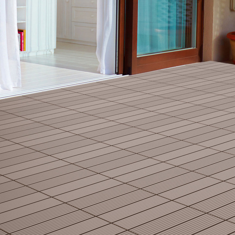 30.5cm x 30.5cm Wood Plastic Composite Tile, Brown