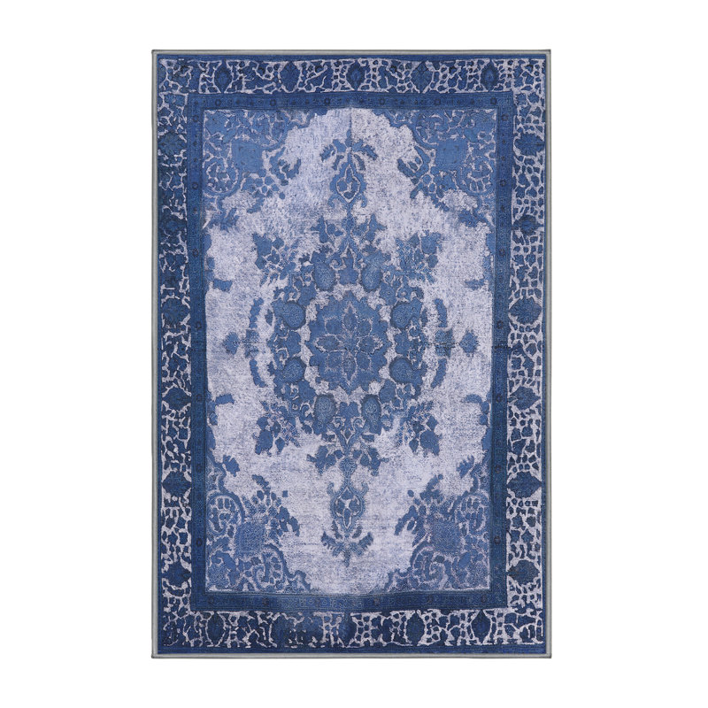 Tapis bleu Romainville, Rectangle 7 pi x 9 pi