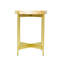 Table d'appoint ronde transitionnelle en bois massif doré et doré