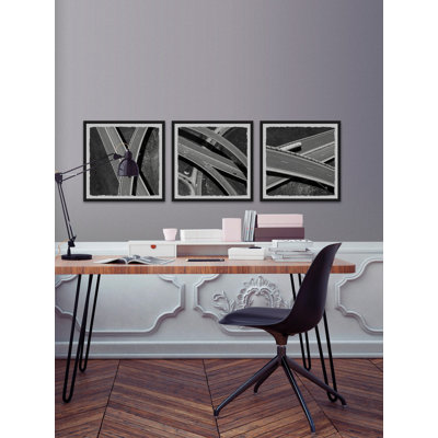 Highway Excports Triptych - ensemble de 3 reproductions de photos encadrées
