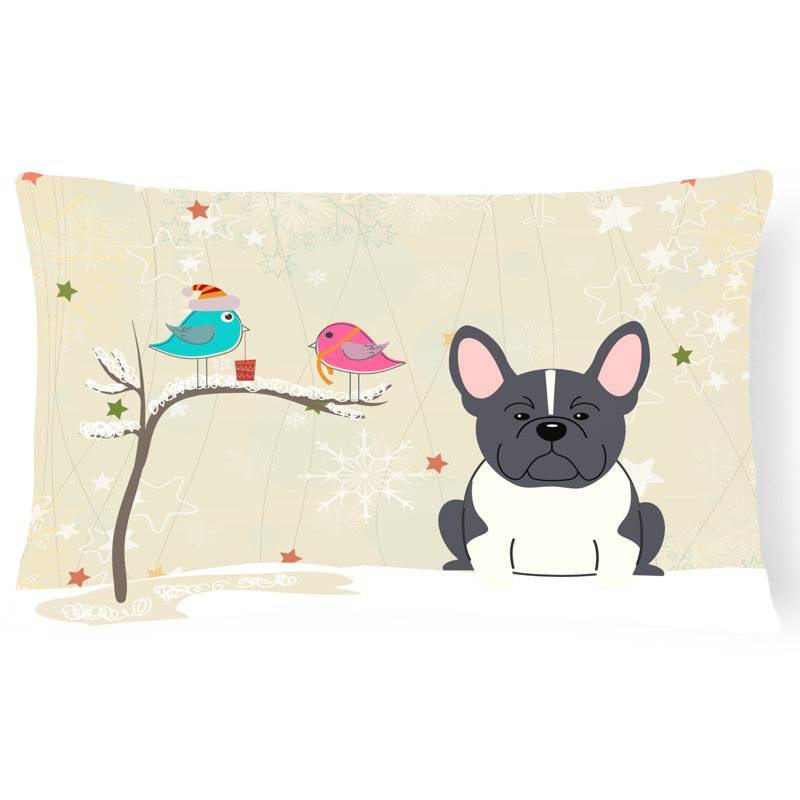 Coussin lombaire intérieur/extérieur christmas fait main, Noir / Blanc