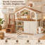 Lit mezzanine enfant en forme de maison Benedict avec escalier de rangement, armoire et étagère ouverte, cadre de lit mezzanine en bois robuste avec rangement multifonctionnel et peu encombrant pour enfants-776062441-776062447