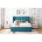 Blue Velvet Upholstered Queen Size Platform Bed With Relaxing Wingback Headboard - Solid And Construction
