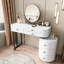 Bureau de coiffeuse avec 6 tiroirs et miroir DEL