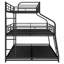 Twin XL/Full XL/Queen Triple Bunk Bed With Long And Short Ladder And Full-Length Guardrails,Black