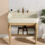 Meuble-lavabo flottant et lavabo flottant, rangement pour salle de bain grain de bois moderne de 36 pouces-1388870893