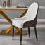 Paire de chaises en cuir pu de style Mid-Century Mid-Century - Blanc et brun moderne avec 2 pieds en cuir et en métal