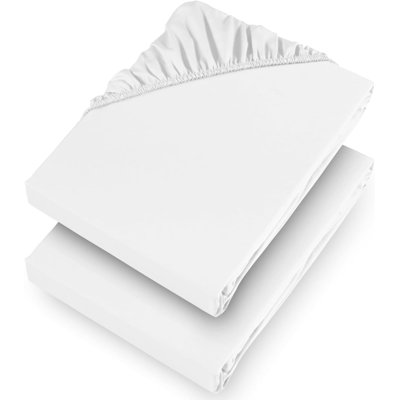 Aspire Homeware White 25cm Deep Fitted Sheet Soft Breathable Easy Fit Mattress Cover