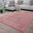 Soft Area Rug In Pink Cozy Low-Pile Rug Anti-Slip Solid Color Washable-1105312458-1102422644