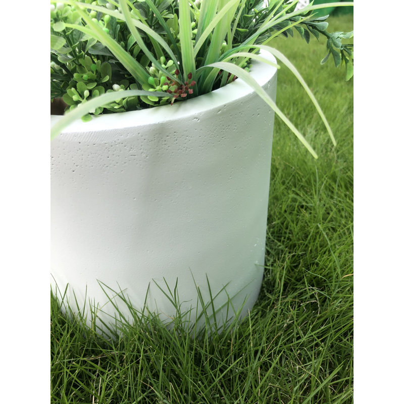 Gethsemane Handmade Pot Planter, Natural Concrete, 13" H x 13" W x 13" D