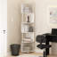 Étagère d'angle Lancaer, bibliothèque d'angle à 5 niveaux, étagères de rangement en zigzag, présentoir, étagère à livres, pour l'organisation et le rangement, salon, bureau, blanc-102367081