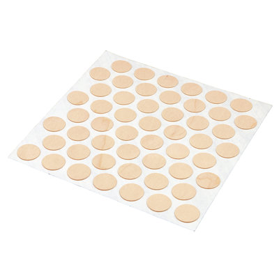 Prime-Line Pine Screw Hole Covers, Self-Adhesive, Real Wood Unfinished (52 Per Sheet)