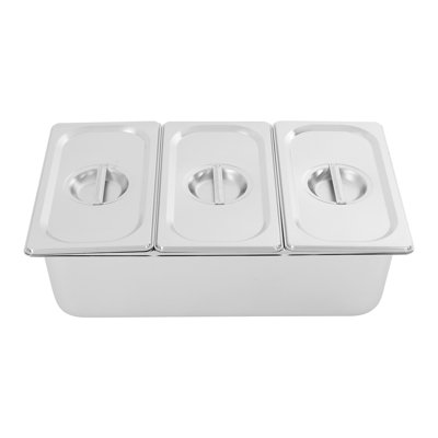 Fruit Pan Large Stainless Steel Pan Food Storage With Acrylic Lids And Water-Filtering Gaskets