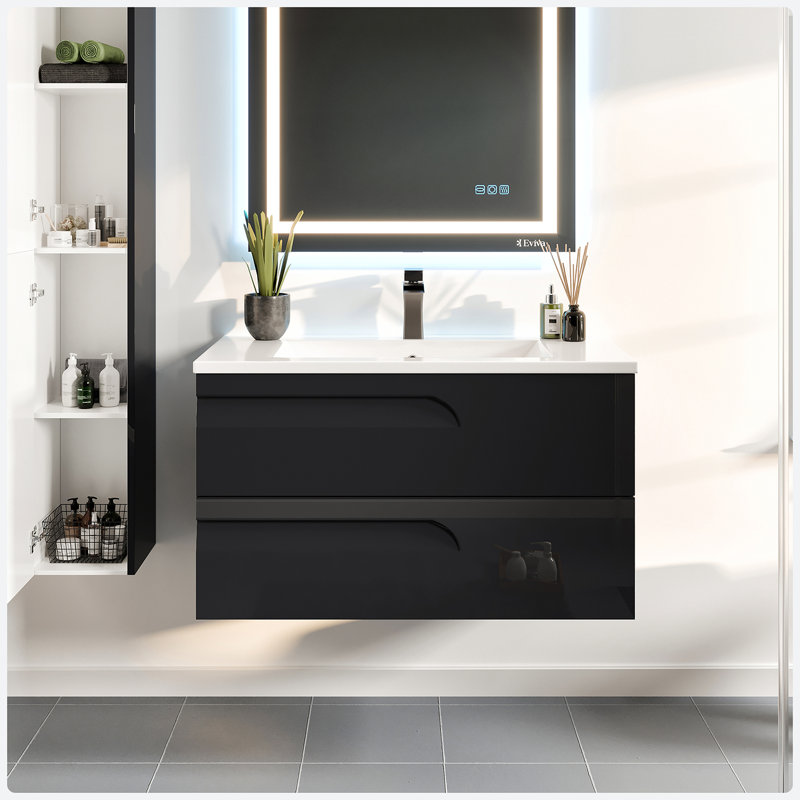 Alberthe 39" Single Bathroom Vanity Set, Black