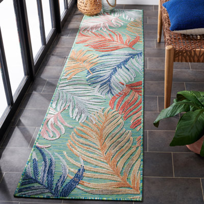 Stoneham Floral Green / Rust Indoor / Outdoor Area Rug
