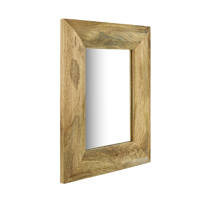 Cange Rectangle Mirror, 17.78 cm H x 114.3 cm W, Light Oak