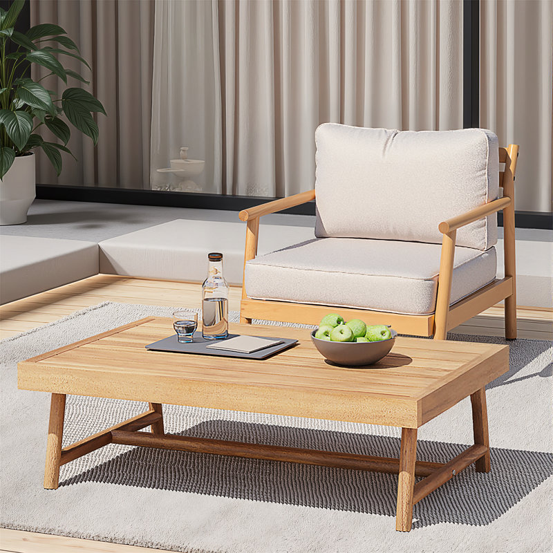 Ensemble de conversation pour patio en bois d'acacia