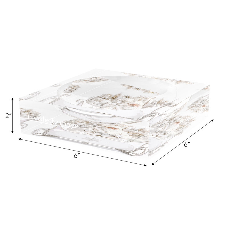 Acrylic Decorative Tray, 6"W x 6"D
